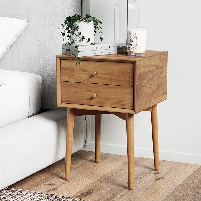 Harper Mid-Century Oak Wood Nightstand